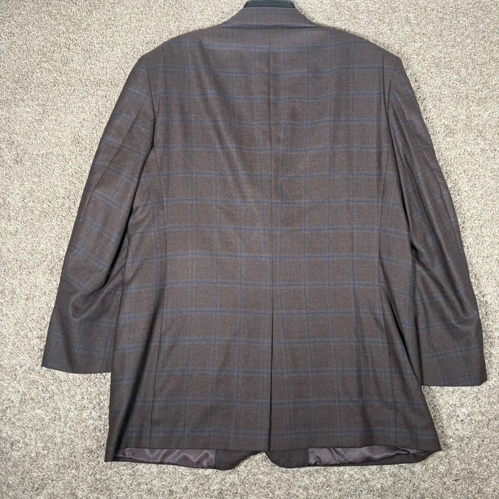 Brooks Brothers 1818 Madison Brown Windowpane Saxon Wool Blazer Sport Coat 46R